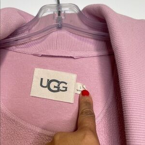 UGG Pastel Pink Open Front Fleece Cardigan